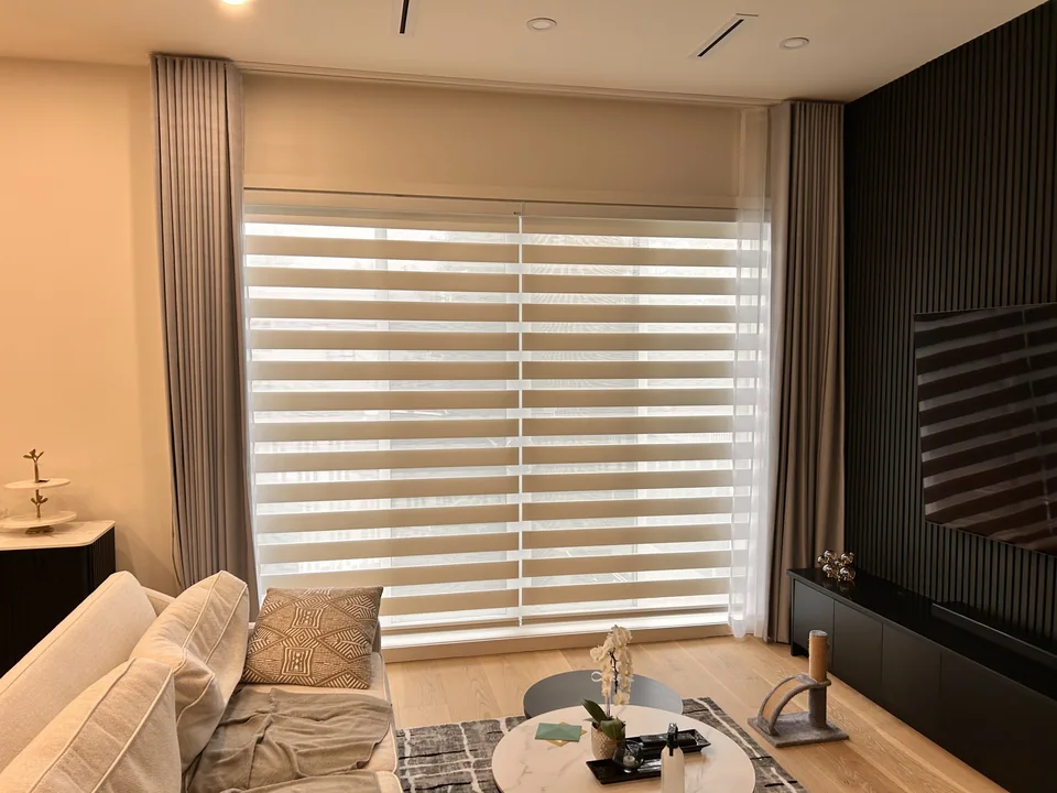 Two layers around a living-room window
