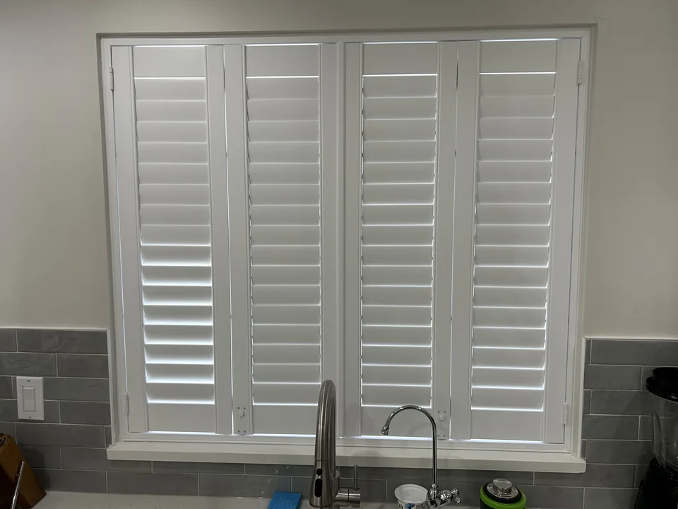 A framed finish above the kitchen sink