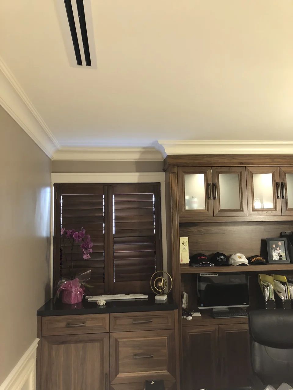 Shutters that complement the cabinetry